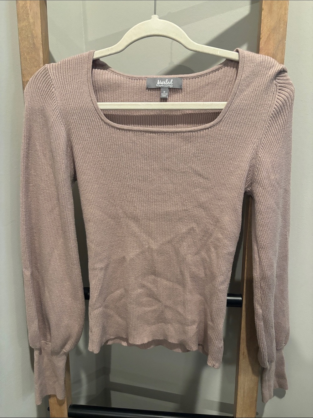 Matisse Dusty Rose Ribbed Scoop Neck Top